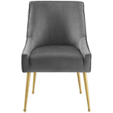 Discern Pleated Back Upholstered Performance Velvet Dining Chair by Lefancy