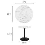 Lippa 28" Round Artificial Marble Dining Table by Lefancy