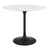 Lippa 36" Round Artificial Marble Dining Table by Lefancy