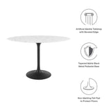 Lippa 48" Oval Artificial Marble Dining Table by Lefancy