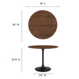 Lippa 36" Round Wood Grain Dining Table by Lefancy