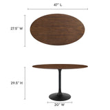 Lippa 48" Oval Wood Grain Dining Table by Lefancy