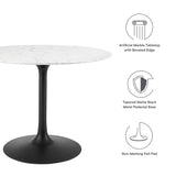 Lippa 40" Round Artificial Marble Dining Table by Lefancy