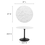 Lippa 40" Round Artificial Marble Dining Table by Lefancy