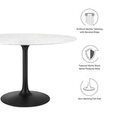 Lippa 48" Round Artificial Marble Dining Table by Lefancy