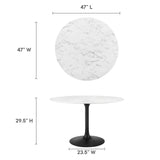 Lippa 48" Round Artificial Marble Dining Table by Lefancy