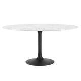 Lippa 60" Round Artificial Marble Dining Table by Lefancy