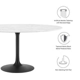 Lippa 60" Round Artificial Marble Dining Table by Lefancy