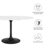 Lippa 54" Oval Artificial Marble Dining Table by Lefancy