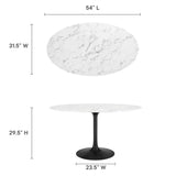 Lippa 54" Oval Artificial Marble Dining Table by Lefancy