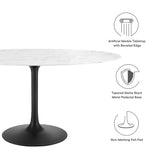 Lippa 60" Oval Artificial Marble Dining Table by Lefancy