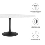 Lippa 78" Oval Artificial Marble Dining Table by Lefancy