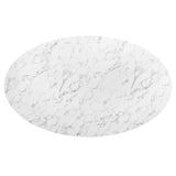 Lippa 78" Oval Artificial Marble Dining Table by Lefancy