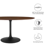 Lippa 60" Oval Walnut Wood Grain Dining Table by Lefancy