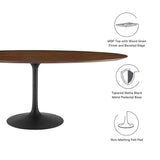 Lippa 78" Oval Walnut Wood Grain Dining Table by Lefancy