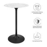 Lippa 28" Round Artificial Marble Bar Table by Lefancy