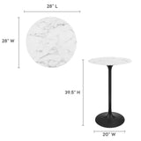 Lippa 28" Round Artificial Marble Bar Table by Lefancy