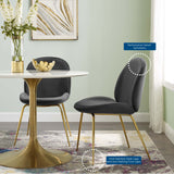 Scoop Gold Stainless Steel Leg Performance Velvet Dining Chair by Lefancy