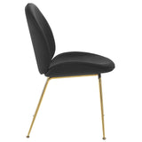 Scoop Gold Stainless Steel Leg Performance Velvet Dining Chair by Lefancy