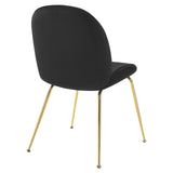 Scoop Gold Stainless Steel Leg Performance Velvet Dining Chair by Lefancy