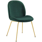 Scoop Gold Stainless Steel Leg Performance Velvet Dining Chair by Lefancy