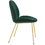 Scoop Gold Stainless Steel Leg Performance Velvet Dining Chair by Lefancy