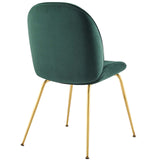 Scoop Gold Stainless Steel Leg Performance Velvet Dining Chair by Lefancy