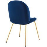 Scoop Gold Stainless Steel Leg Performance Velvet Dining Chair by Lefancy