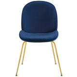 Scoop Gold Stainless Steel Leg Performance Velvet Dining Chair by Lefancy