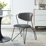 Prevail Black Frame Dining and Accent Performance Velvet Chair by Lefancy