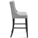 Baronet Tufted Button Upholstered Fabric Bar Stool by Lefancy