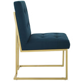 Privy Gold Stainless Steel Upholstered Fabric Dining Accent Chair by Lefancy