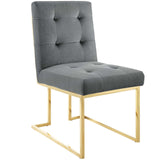 Privy Gold Stainless Steel Performance Velvet Dining Chair by Lefancy