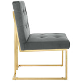 Privy Gold Stainless Steel Performance Velvet Dining Chair by Lefancy