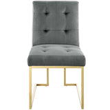 Privy Gold Stainless Steel Performance Velvet Dining Chair by Lefancy