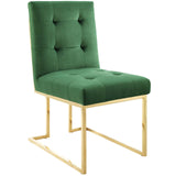 Privy Gold Stainless Steel Performance Velvet Dining Chair by Lefancy