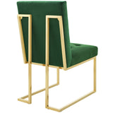 Privy Gold Stainless Steel Performance Velvet Dining Chair by Lefancy