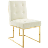 Privy Gold Stainless Steel Performance Velvet Dining Chair by Lefancy