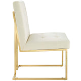 Privy Gold Stainless Steel Performance Velvet Dining Chair by Lefancy