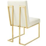 Privy Gold Stainless Steel Performance Velvet Dining Chair by Lefancy