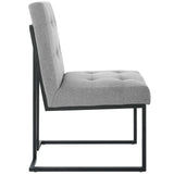 Privy Black Stainless Steel Upholstered Fabric Dining Chair by Lefancy