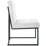 Privy Black Stainless Steel Upholstered Fabric Dining Chair by Lefancy