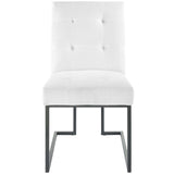 Privy Black Stainless Steel Upholstered Fabric Dining Chair by Lefancy