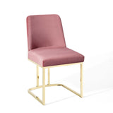 Amplify Sled Base Performance Velvet Dining Side Chair by Lefancy