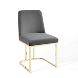 Amplify Sled Base Performance Velvet Dining Side Chair by Lefancy