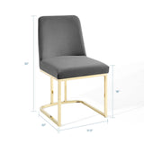 Amplify Sled Base Performance Velvet Dining Side Chair by Lefancy