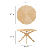 Crossroads 47" Round Wood Dining Table by Lefancy