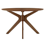 Crossroads 47" Round Wood Dining Table by Lefancy