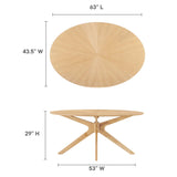 Crossroads 63" Oval Wood Dining Table by Lefancy