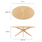 Crossroads 71" Oval Wood Dining Table by Lefancy